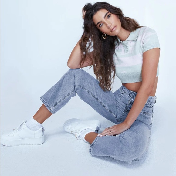 Princess Polly Olivia double waistband wide leg jeans denim - Picture 7 of 14